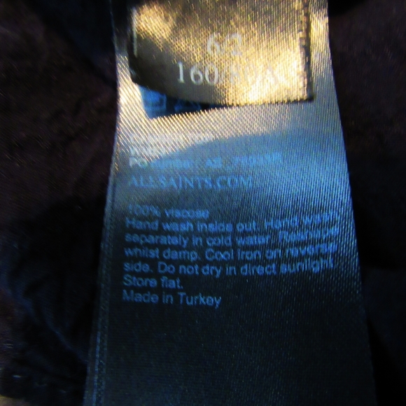 ALL SAINTS Black,Layered Style, High Low, Top SZ M - Picture 6 of 7